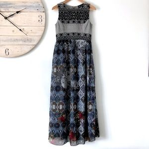 Anthro | Hemant & Nandita Embroidered Maxi Dress